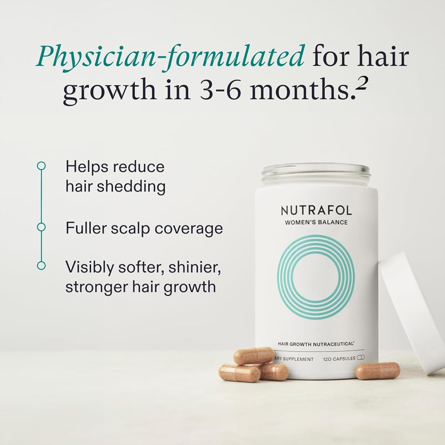 Nutrafol Women’s Balance Hair Growth Supplement, 1-Month Supply, 45+ Years, Pack of 1 - Image 2