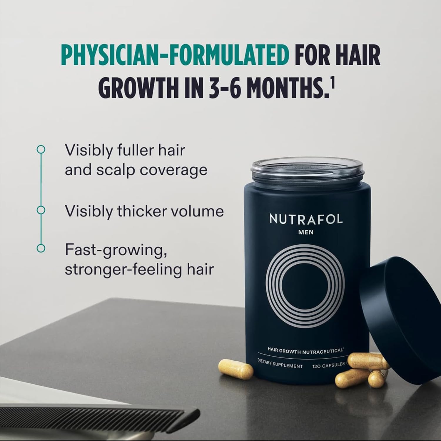 Nutrafol Men’s Hair Growth Supplement, 1-Month Supply, Dermatologist, Pack of 1 - Image 2