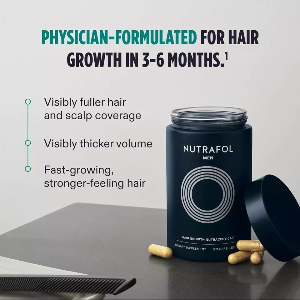 Nutrafol Men's Hair Growth Supplement, 3-Month Supply, Dermatologist, Pack of 3 - Image 2